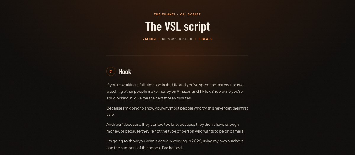 The VSL script preview